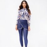 Modest Trendy botonical blue pink Burkini