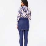 Modest Trendy botonical blue pink Burkini
