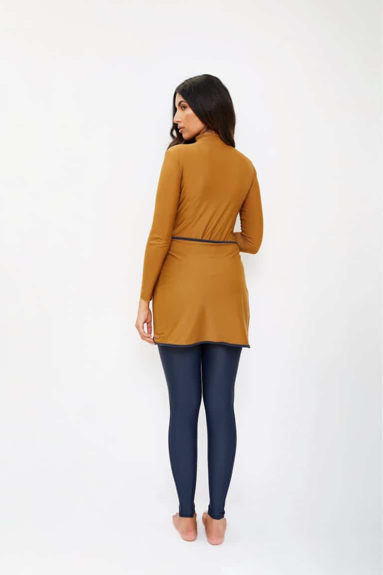 Modest Trendy Orange Navy Blue Burkini