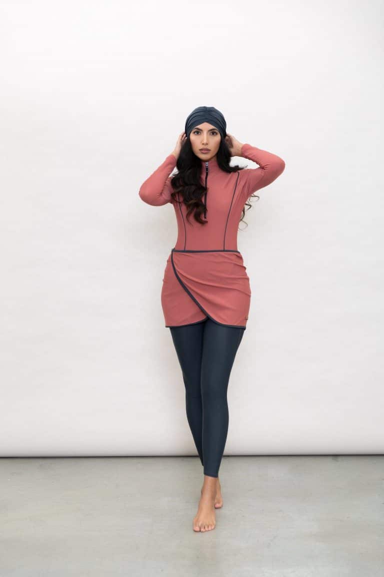 Modest Trendy Pink Navy Burkini