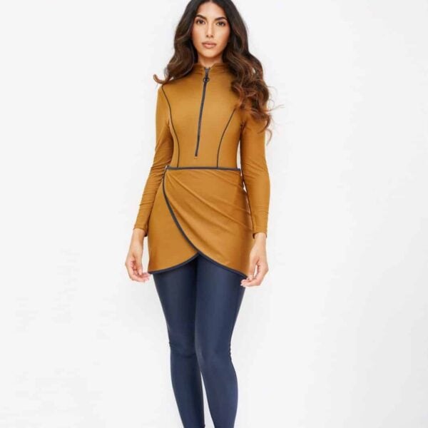 Modest Trendy Orange Navy Blue Burkini