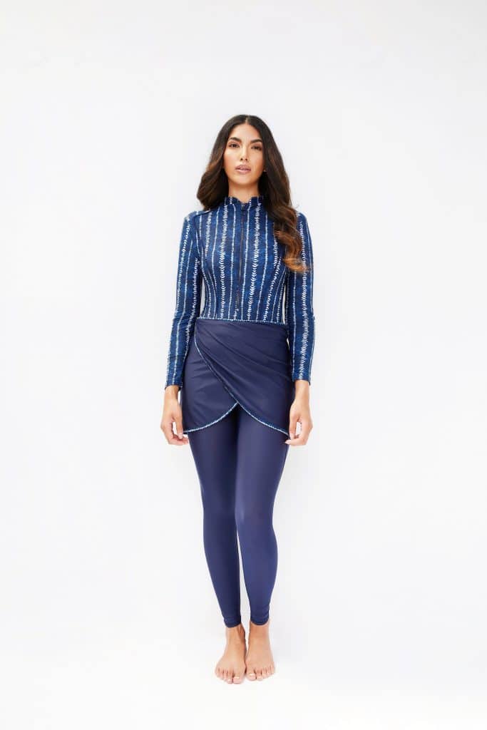 Modest Trendy Navy Blue Tie Dye Burkini
