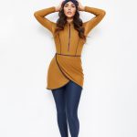 Modest Trendy Orange Navy Blue Burkini
