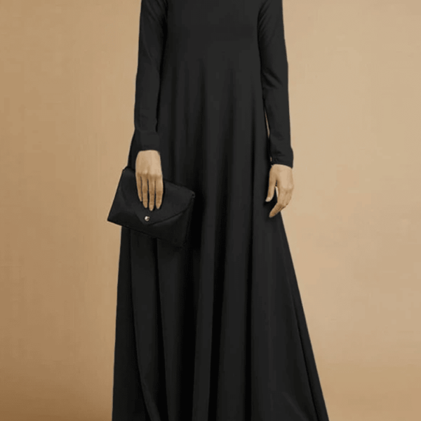 Black Modest High Neck Dress
